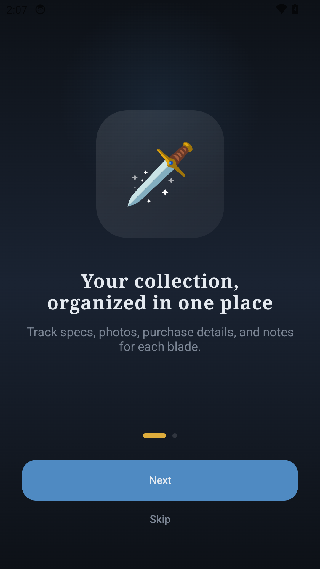 Onboarding interface